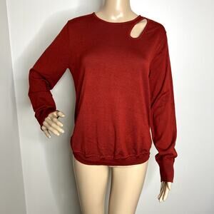 Cable & Gauge Red Cut Out Knit Sweater